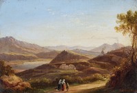 Lago die Agnano at Naples with View to the Vesuvius