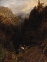Mountainscape with Exursionists