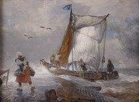 Dutch Girl by Stormy Coast