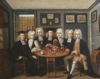 Thomas Cockman, Master of University College, and Fellows Sitting in the Old Master's Lodgings