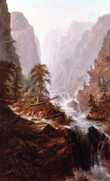 Cleft between High Mountains