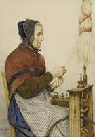 Peasant Woman at the Spinning Wheel