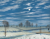 Winter Scene in Moonlight