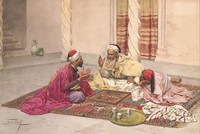 Backgammon Players in a Backyard