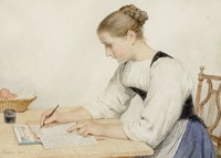 Young Woman Writing a Letter