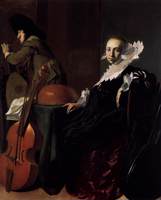 A Gentleman and a Lady with Musical Instruments